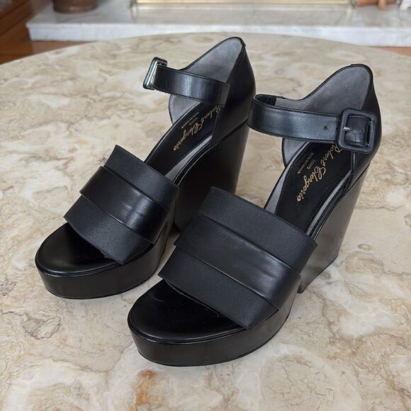 Robert Clergerie Dobert Leather Wedge Platform Sandals - Picture 4 of 15